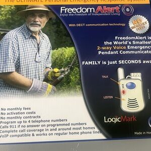 LOGIMARK FREEDOM ALERT PERSONAL EMERGENCY RESPONSE SYSTEM MODEL 35511‎ NEW OPEN